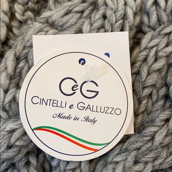NWT Cintelli e Galluzzo Grey Cable Knit Scarf - Picture 3 of 10